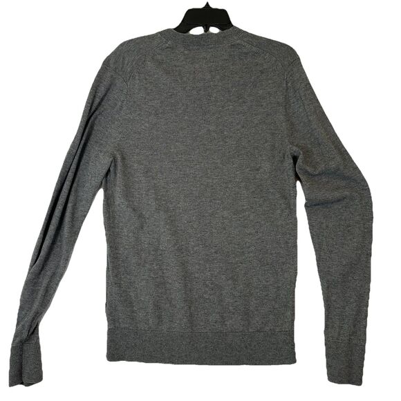 Abercrombie & Fitch Men Sweater Gray V Neck Wool Cotton Blend L Old Money Casual - Picture 4 of 10